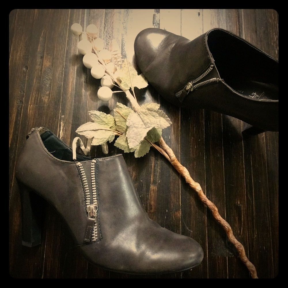 Franco Sarto Gray Leather Booties